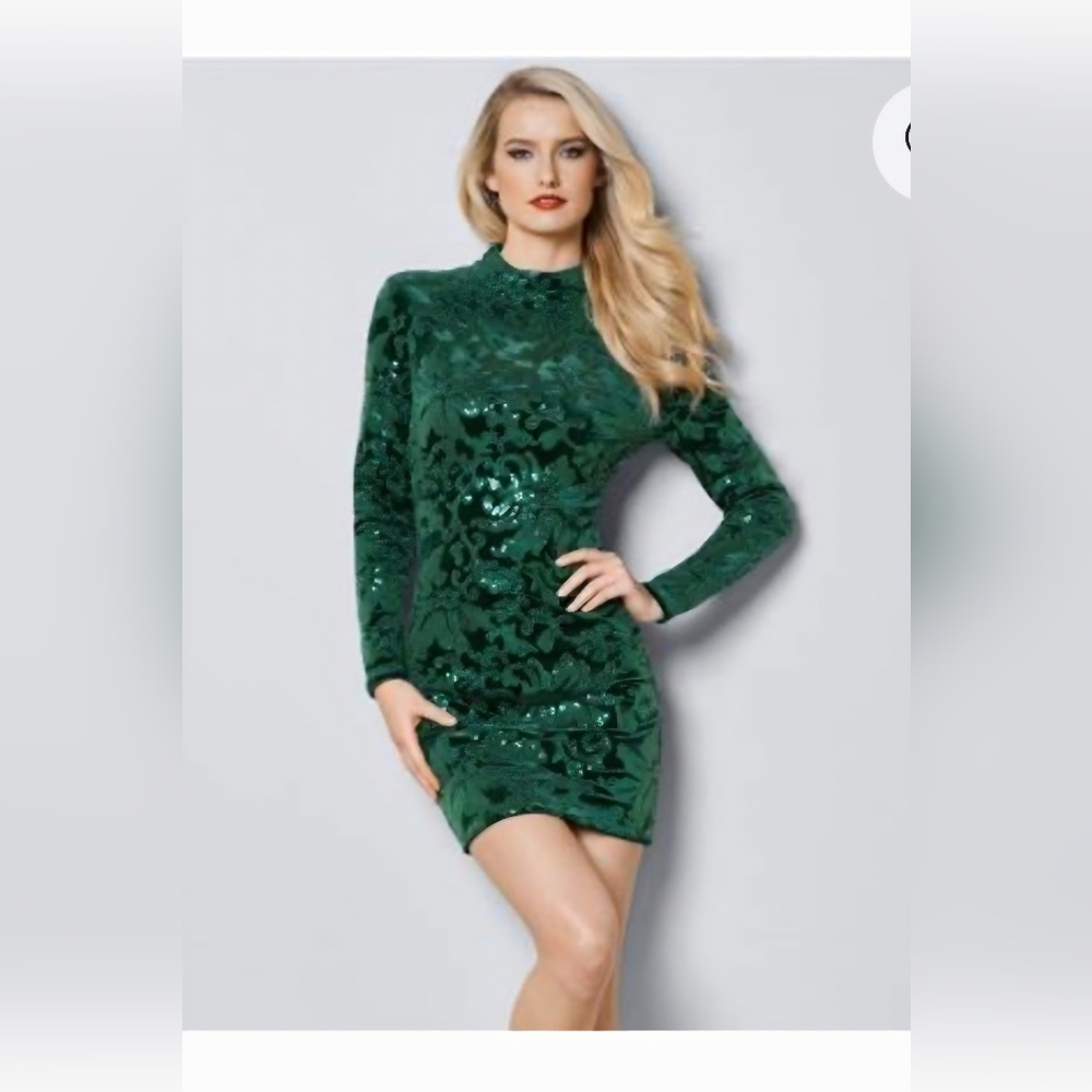 VENUS Green Sequin Mini Dress